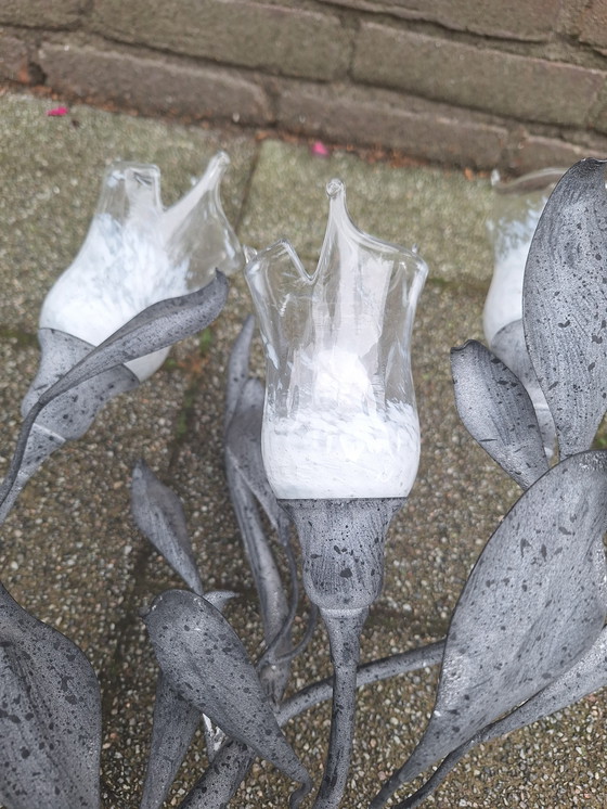 Image 1 of Vintage Italiaanse design lamp - bloementak