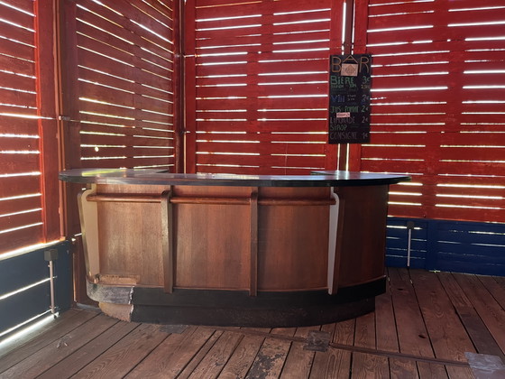 Image 1 of Bar van eikenhout en formica uit de jaren 50