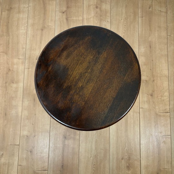 Image 1 of Brutalist Bar Stool in Stained Oak 