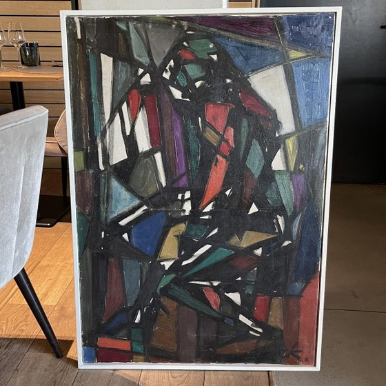 Ferdinand Vonck, Composition abstraite, Huile sur toile, Années 1950 – Peintures et dessins (photo 3 of 15)