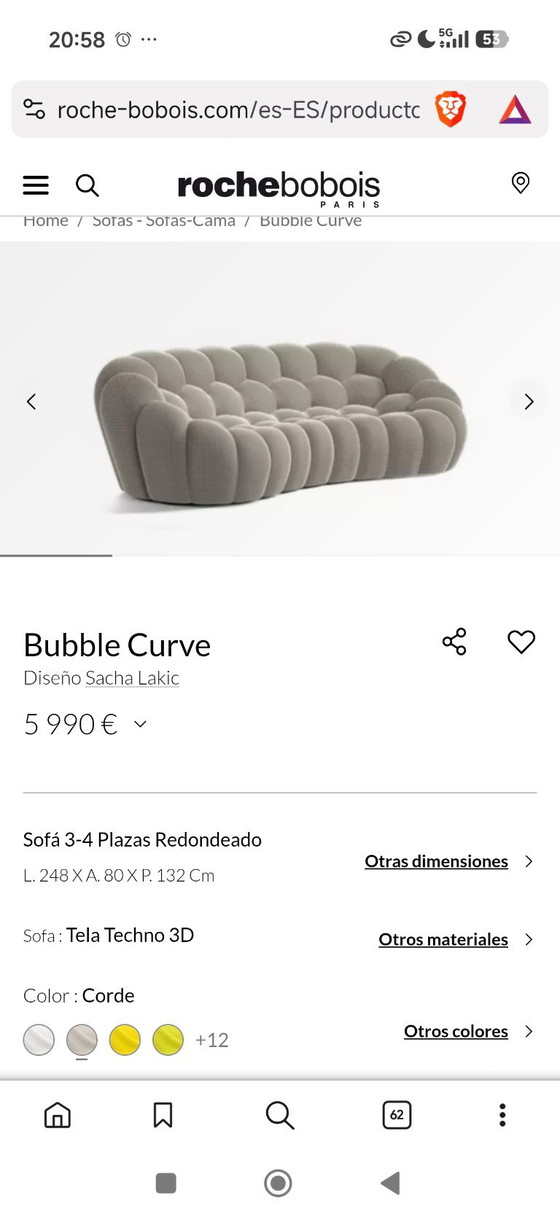 Roche Bobois Bubble Sofa – 3-5 zitsbanken, Cotton (photo 4 of 5)