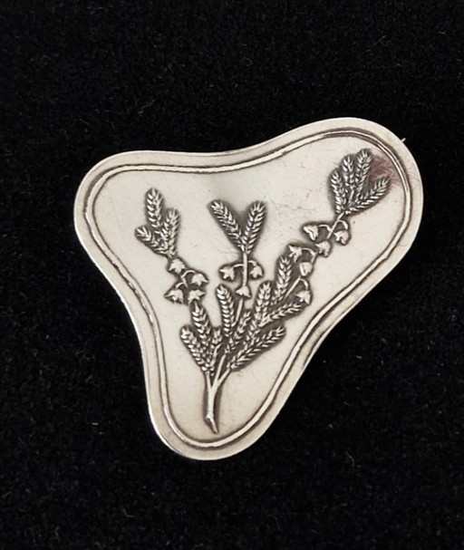 Schwedische Silberbrosche mit Blümchen von Ernst Forsell - 60er