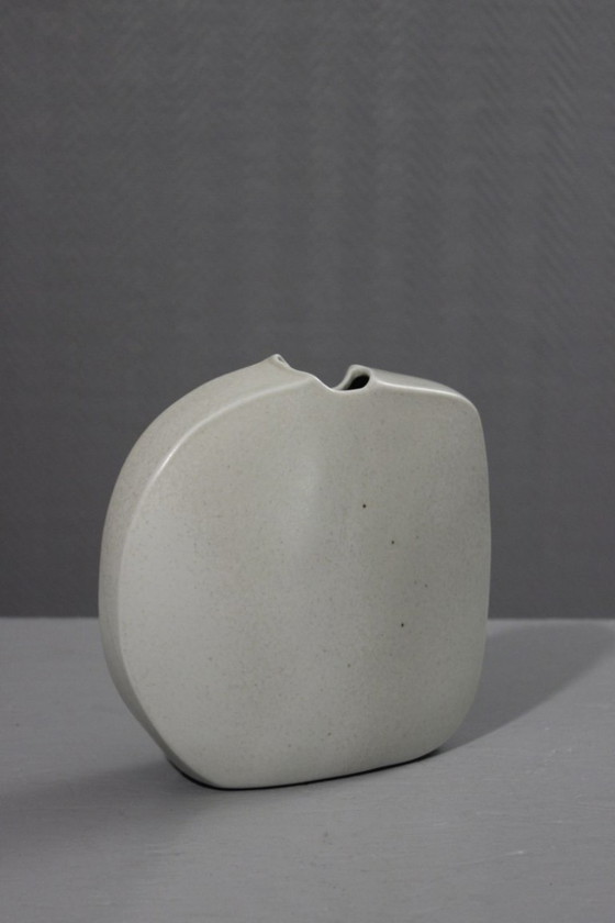 Image 1 of Porcelana Virebent - Jarrón con forma de lente y decoración abstracta, diseño modernista, década de 1970