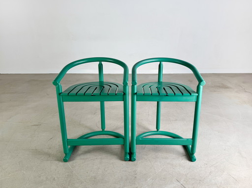 Set of 2 Manufaktur Allmilmö stools Josef Hoffmann bar stool chair