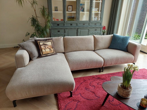 Sofá de 4x6 con chaise longue - ¡Como nuevo! – banken, Metal, Textile