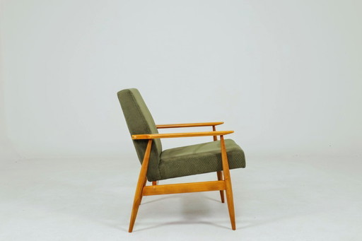 Fauteuil moderne du milieu du siècle en velours côtelé vert olive