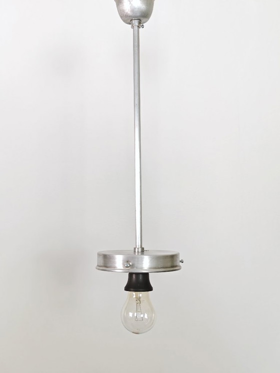 Image 1 of Vintage Opaline Glass Globe Pendant Light / Mid Century Modern Ceiling Lamp / Scandinavian Hanging Light 