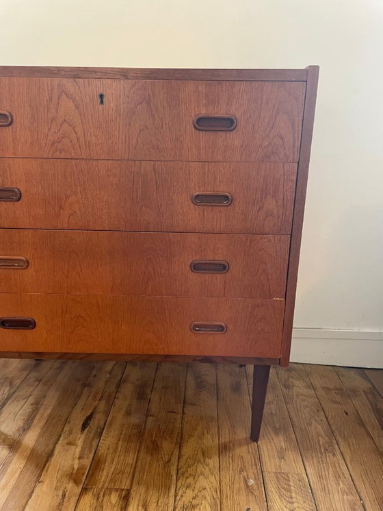 Image 1 of Vintage Scandinavische teakhouten ladekast met 4 laden