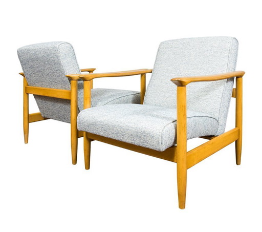 Poltrone vintage Gfm 142 di Edmund Homa, Gfm, Polonia, anni '60, set da 2