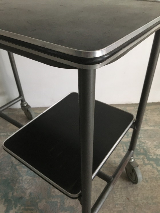 Image 1 of Gispen Small Desk / Sidetable On Casters