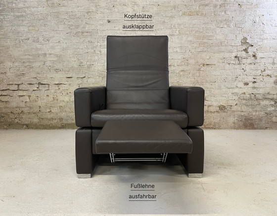 Image 1 of Poltrona Brühl Tomo in pelle marrone