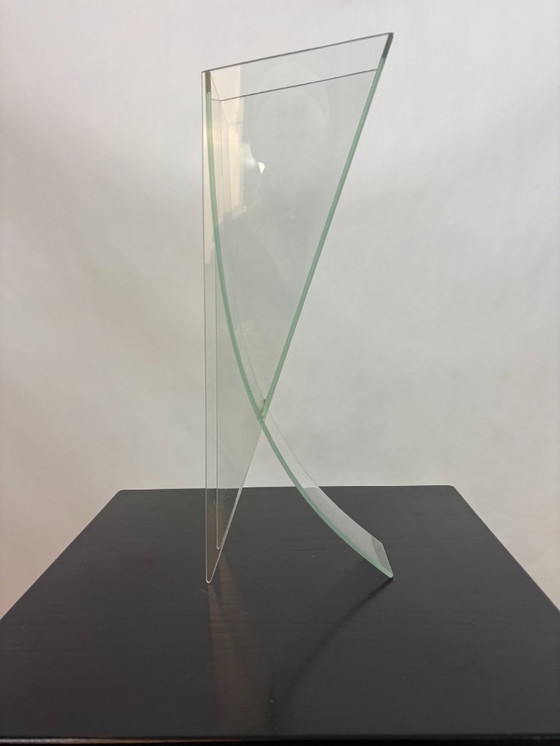 Image 1 of Jarrón de vidrio curvo de los años 80