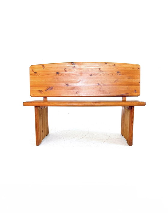 Image 1 of Vintage Brutalist bench in Pine, 1970s