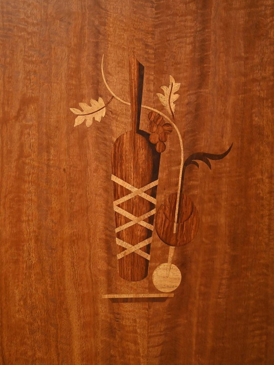 Image 1 of Scandinavian 1940s bar cabinet with inlays
