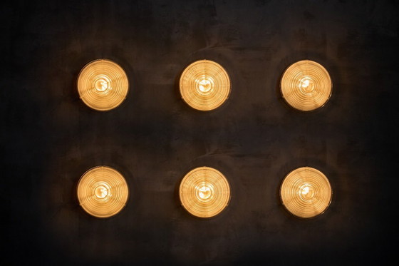 Image 1 of Appliques murales en verre côtelé dans le style de Mario Bellini, Italie, années 1960