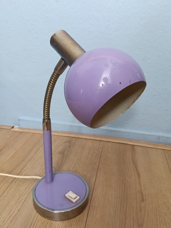 Lampada da Scrivania-Tavolo Vintage Viola Anni '70 – Lampade da scrivania, Metal, Chrome (photo 2 of 5)