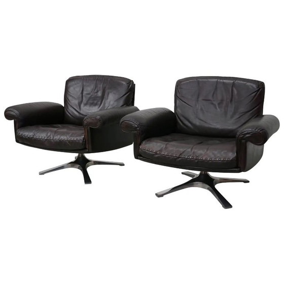 Image 1 of Vintage De Sede DS-31 Swivel Armchair in Brown Leather