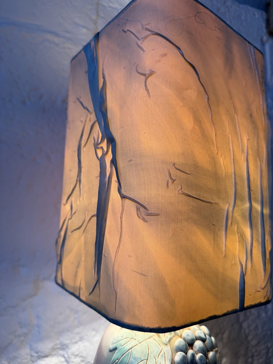 Image 1 of Handgefertigte Majolikalampe mit Fruchtmotiv, 1970er Jahre