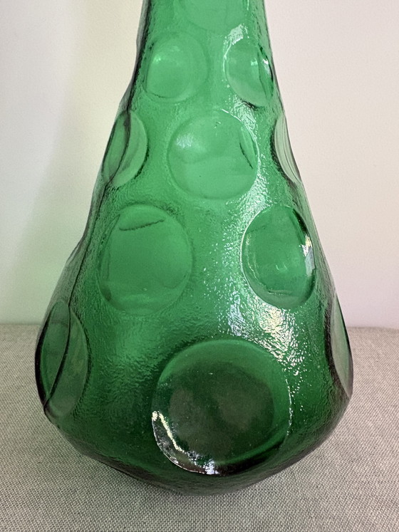 Image 1 of Midcentury Modern vintage Italiaanse Empoli glazen karaf - Genie Bottle