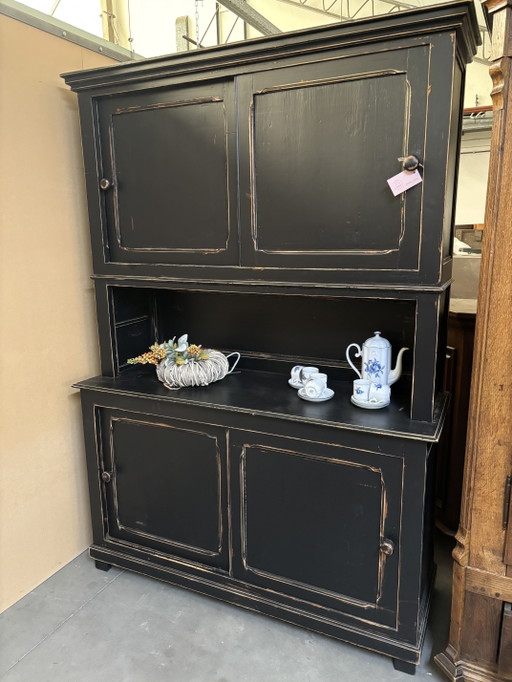 Credenza con vetrina vintage / Armadio scolastico / Armadio – buffetkasten, Wood (photo 2 of 8)