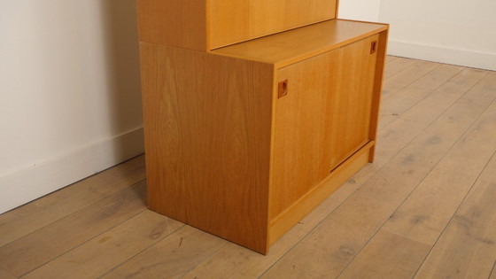 Image 1 of Armoire murale vintage | Bibliothèque | Chêne | Portes coulissantes