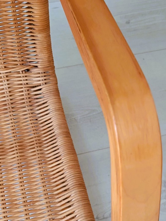 Image 1 of Sillón cantilever Oland Fatolj para IKEA en mimbre y madera