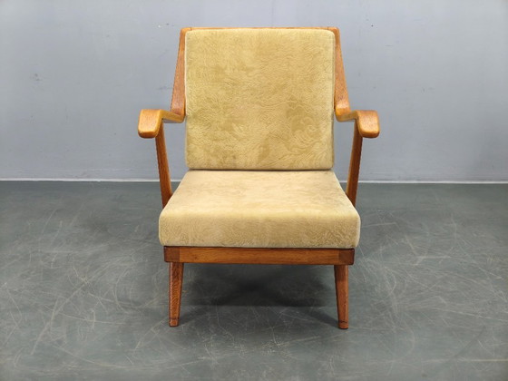 Image 1 of Rare Prototype Oak Armchair with Label, Brno, 1950s