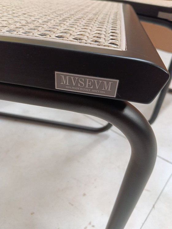 Image 1 of ALIVARMVSEVM 104. SET of 2 CESCA B32 Chairs (NEW) in Black Frame Limited Edition 