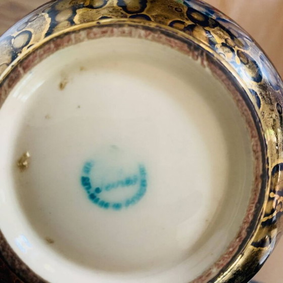 Image 1 of Blue and gold porcelain vase, Jean Mazeaud & Faverot, Ateliers JMF Sèvres