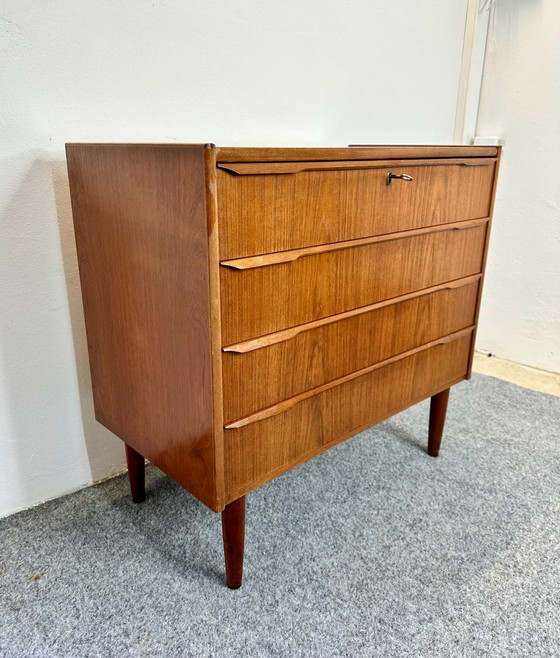 Danish Design Teak Chest of Drawers Johannes Larsen Denmark 1960s, Wood, Brown (photo 12 of 13)