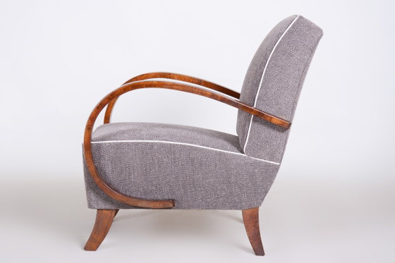 Restored Art Deco Armchair, by J. Halabala for UP Zavody, Beech, Czech, 1930s – UP Závody, Textile, Wood (photo 4 of 11)
