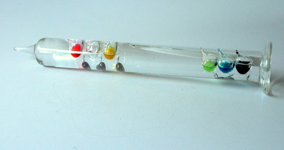 Image 1 of Large Galileo glass thermometer, handmade, mouth-blown