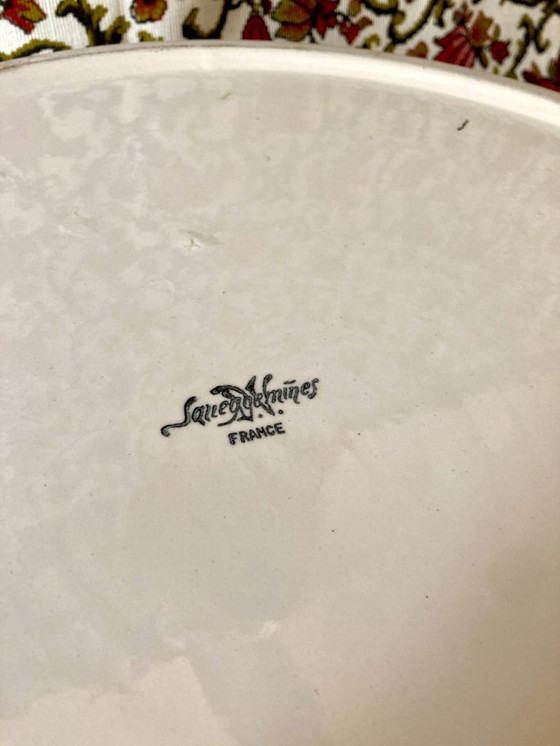 Image 1 of Sarreguemines earthenware washbasin and jug