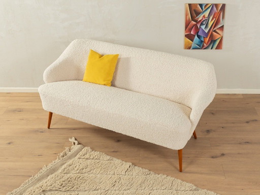 Charming Cocktail Sofa with Teddy Fabric, 1950s