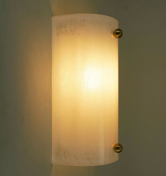 Image 1 of mid century SCONCE acrylic and brass 1960s 1970s lucite wall lamp