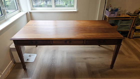 Grote Massief Houten Eettafel Jan Frantzen – 200 × 100 Cm – 6 Lades – Wood (photo 8 of 8)