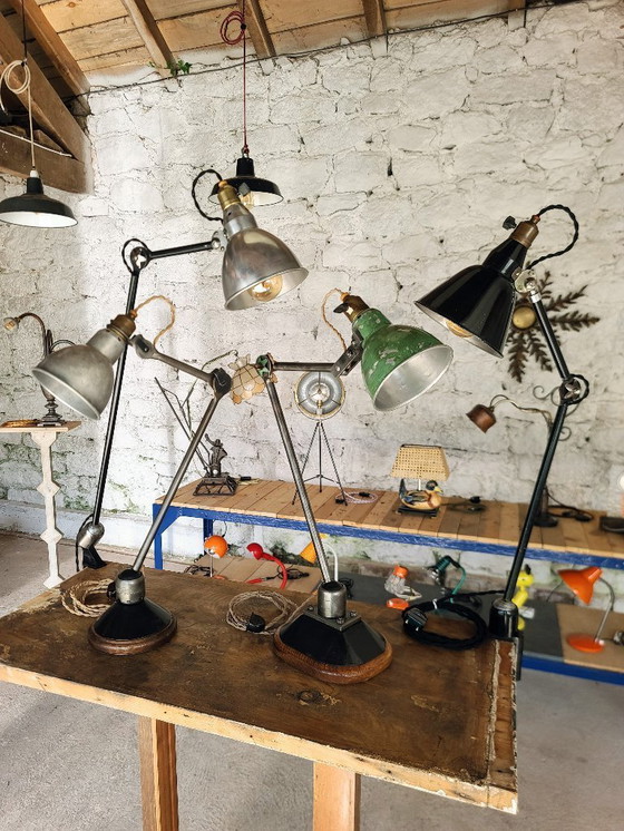 Image 1 of Fully restored black Mazda 1930-40 architect lamp