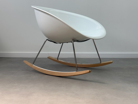 Pedrali Gliss Swing 350 Design Rocking Chair / Armchair – Chrome, Wood (photo 8 of 11)