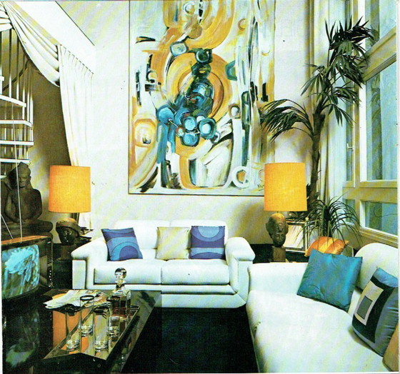 Image 1 of Jansen House. Mobile per dischi in vinile con vetro fumé. Anni '70.