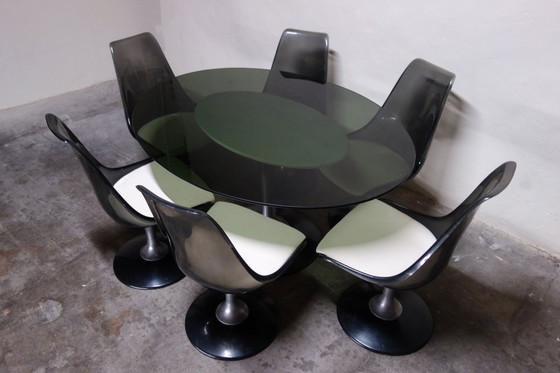 Image 1 of Chromcraft space age 70s table and 6-chair set