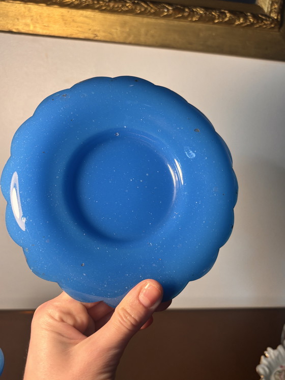 Image 1 of Blue flag carafe Opaline de Bercy