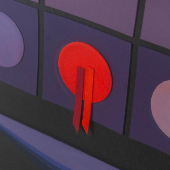 Image 1 of 1x 1980s Italian Modern Art Collage Poster by Angela Trapani