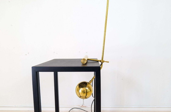 Image 1 of Italiaanse Moderne Tafellamp Messing, Stilnovo Stijl