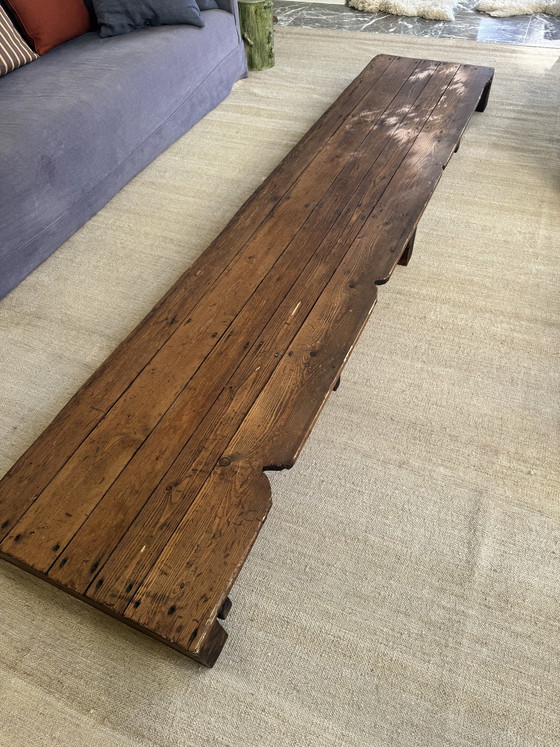 Image 1 of Exceptional 3m Industrial Low Table / Atelier Bench – Early 20th Century