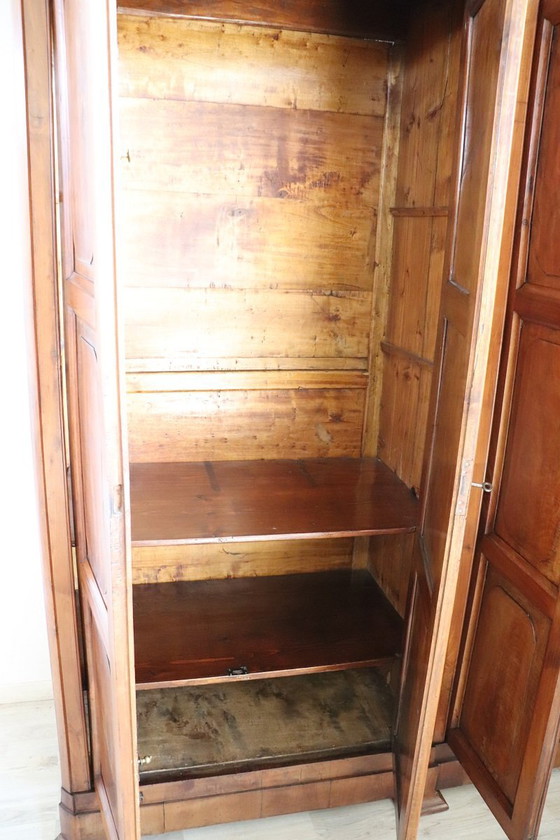 Image 1 of Large Wardrobe 4 Doors in Solid Walnut, Italy 19th Century