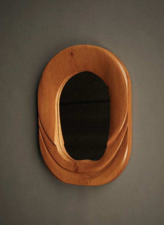 Miroir mural vintage en pin de style anthroposophique, années 1970 – Wood (photo 6 of 7)