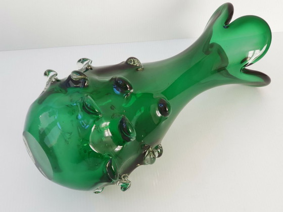 Image 1 of IMPORTANT GREEN MURANO GLASS VASE 1960 VINTAGE 60S 60'S 1960S 60s