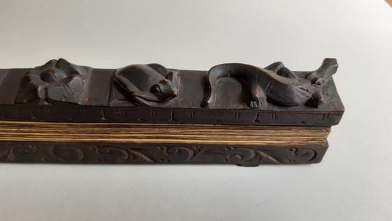 Image 1 of 1 manoscritto Lontar, Bali, intaglio su legno, metà del XX secolo