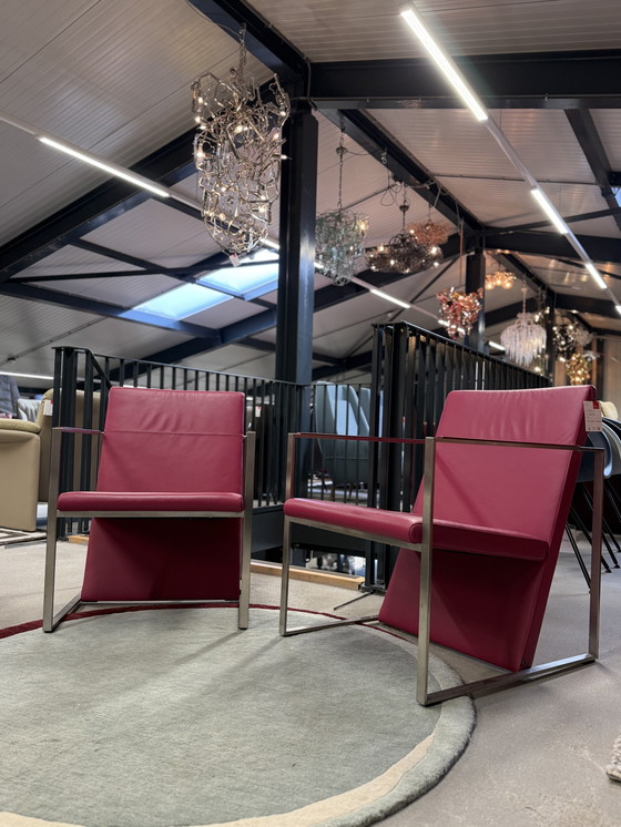 Image 1 of 2 poltrone Arco Spine in pelle fucsia