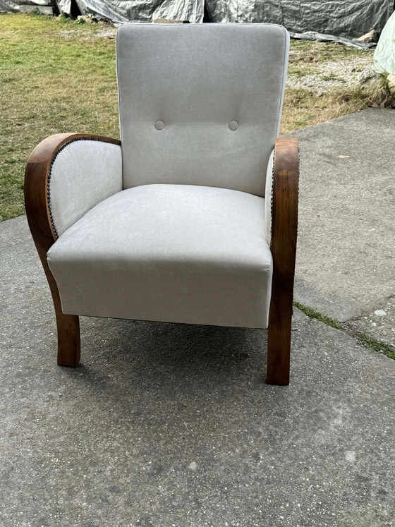 Vintage Art Deco Hungarian Armchair, 1930s – Wood (photo 8 of 8)